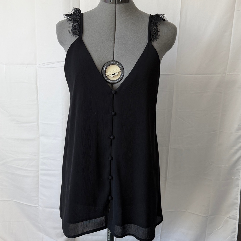 🛍️ Sheer Button Up Tank Top
